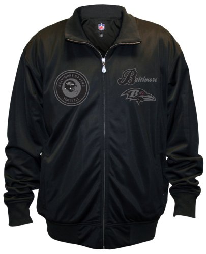 NFL Men's Baltimore Ravens Pitch Black Track Jacket (Black, 2X-Large)