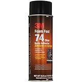 3M Foam Fast 74 Spray Adhesive Clear, (Net Fill: 16.9 fl Ounce) 24 fl Ounce Aerosol (Pack of 1)