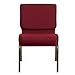 Flash Furniture HERCULES Series 21''W Stacking Church Chair in Burgundy Fabric - Gold Vein Frame