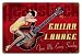 Guitar Lounge Pin Up Girl Metal Sign