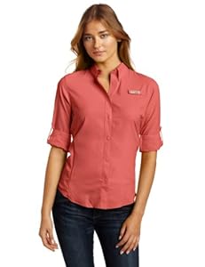 Columbia Tamiami II Classic L/S Shirt, Wild Melon, XS - Regular