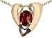 2.00 cts Genuine Garnet Heart Shaped Pendants - 14kt White or Yellow Gold