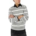 Merona&reg; V-Neck Sweater - Grey/White Stripe