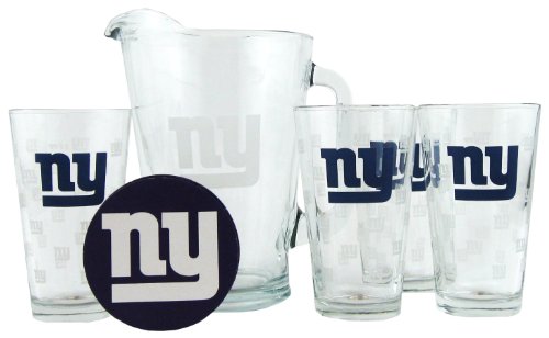 New York Giants Pint Glasses and Beer Pitcher Set | New York Giants Gift Set
