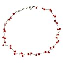 Red Tiny Beaded Link Collar Necklace