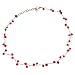 Red Tiny Beaded Link Collar Necklace