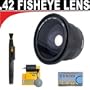 .42x HD Super Wide Angle Panoramic Macro Fisheye Lens + Lenspen + 5 Pc Cleaning Kit + DB ROTH Micro Fiber Cloth For The Sony ALPHA DSLR-A900, DSLR-A700, DSLR-A350, DSLR-A300, DSLR-A200, DSLR-A100, Minolta Maxxum 5D, 7D Digital SLR Cameras Which Have Any Of These (16-105mm, 18-200mm, 70-300mm, 24-105mm, 16-80mm, 18-250mm) Sony Lenses