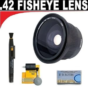 .42x HD Super Wide Angle Panoramic Macro Fisheye Lens + Lenspen + 5 Pc Cleaning Kit + DB ROTH... by