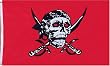 Pirate Crimson Flag - 3 foot by 5 foot Polyester (NEW)