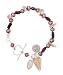 7 Toggle Bracelet with Garnet, Quartz, Cultured Freshwater Pearls, Coin Charm and Glass Charms