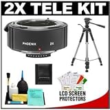 Phoenix 2x AF Teleconverter + Tripod + Cleaning Kit for Sony Alpha DSLR A230, A290, A330, A380, A390, A450, A500, A550, A850 Digital SLR Cameras sony alpha dslr
