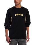 MLB Men's Pittsburgh Pirates Long Sleeve Crew Neck Thermabase Tech Fleece Pullover by Majestic (Pro Black/Pro Gold, Large)