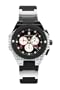 Chase-Durer Men's 779.3BBW Conquest Sport Chronograph Stainless Steel and Rubber Strap Watch