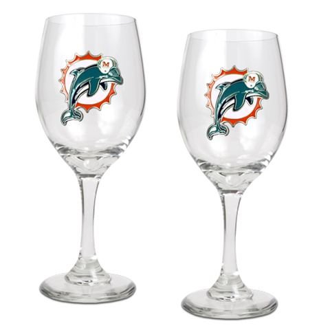 Dolphins 14 Oz Wine Glass (Set Of 2)