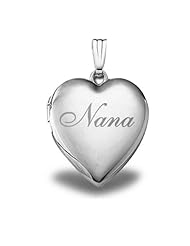 Sterling Silver "Nana" Sweetheart Locket 3/4 inch x 3/4 inch