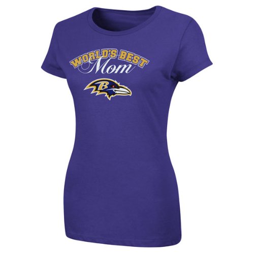 Baltimore Ravens Ladies World's Best Mom T-shirt - Purple (Small)