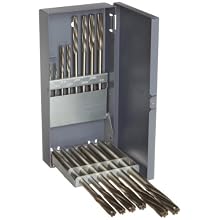 Alvord Polk 127-S-22 High-Speed Steel Chucking Reamer Set, Left Hand Spiral Flute, Uncoated Finish, 14-Piece, 1/8 Inch - 1/2 Inch Dowel Pin Sizes