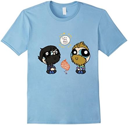 Men's Good Mythical Morning T-Shirt Let's Talk About That Shirt Medium Baby Blue