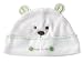 Baby : Carters Starters Unisex Cuff Hat with Embroidered Appliqued Animal Face in White Newborn
