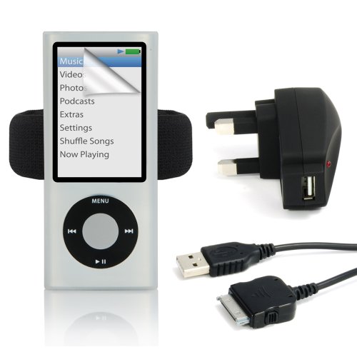 LAVA Protect and Charge Pack for iPod Nano 5G includes Clear Silicon Case, Sports Armband, Screen Protector, Home Charger and iPod Cable