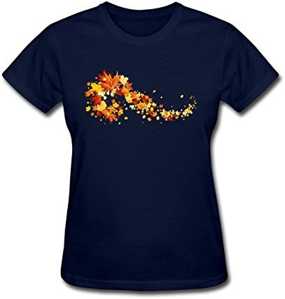 CYOJZJ Fall Leaves T-shrts for Women Royal Blue XL