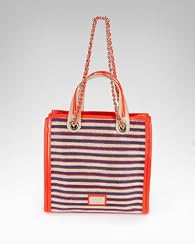 Woven Colorblock Straw Tote