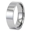 Flat High Polished Titanium Ring (7mm) - Sizes 6 - 13