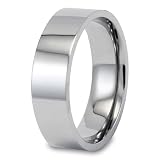 Flat High Polished Titanium Ring (7mm) - Sizes 6 - 13