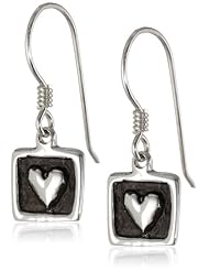 Zina Sterling Silver Framed Heart Earrings