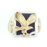 Gorgeous! Black Hills Gold Men's Sterling-silver Eagle Ring W/Black Onyx