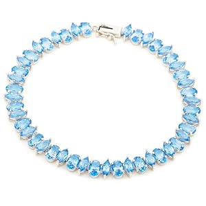 14k White Gold Swiss Blue Topaz Sky Blue Topaz Bracelet, 7.25 by