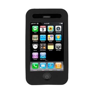 Black Silicon Skin Cover Case Cell Phone Protector for Apple iPhone 3G i-phone [Beyond Cell Packaging]
