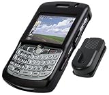 Black Aluminum Metal Hard Case with Detachable Belt Clip for BlackBery Curve 8300 Cell Phone