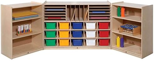Multisection Fold &amp; Lock Storage in Natural Finish (With Clear Trays)