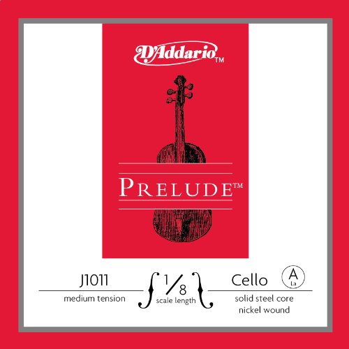 D'Addario Prelude Cello Single A String, 1/8 Scale, Medium Tension
