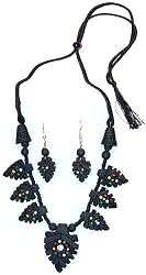 Fashion Jewellery Necklace and Earing In Terracota Handcrafted Unique Gift For Lady