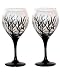 ArtisanStreet's Abstract Winter Design Balloon Wine Glasses. Set of 2. Hand Painted, Signed by Artisan.