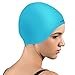 2-IN-1 Premium Silicone Swim Cap - Reversible For Men and Women (black)