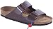 Birkenstock slippers Arizona from Birko-Flor in dark brown with a regular insole