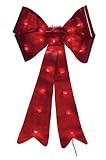 Impact Innovations Imports -2 93048 Lighted Holographic Bow Decoration 24" - Red