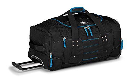 High Sierra Ultimate Access 2.0 Wheeled Duffel Bag, Black/Blue Print, 26-Inch