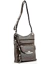 Chanel Inspired Designer Western Croc Embossed Messenger Bag - Dark Brown
