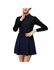 Short Flared-Skirt Wool Party Dress 