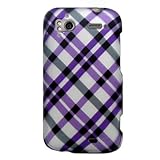 Hard Snap-on Shield RUBBERIZED With PURPLE PLAID CHECKERED Design Faceplate ....