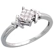 10k White Gold Diamond Ring, w/ 0.14 Carat Invisible Set Diamonds, 1/4 (6.5mm) wide
