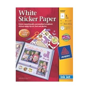 Avery-Ink-Jet-Sticker-Paper-With-CD-Matte-White-8-1-2-X11-5-Pkg-532-02-2-Items-Order
