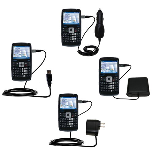 Road Warrior Kit for the i-Mate JAQ3 includes a Car & Wall Charger AND USB cable AND Battery Extender - Gomadic Brand w/ TipExchange Technology