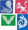 Multi Use Body Art Stencils-Set 13