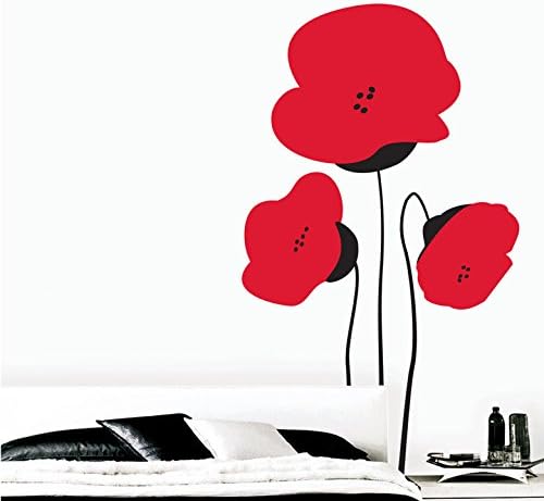 Flower And Nature Wall Decals - japanese poppies - Large Size