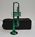 Crystalcello CWD415 B Flat Lacquer plated Trumpet with Carrying Case - Green